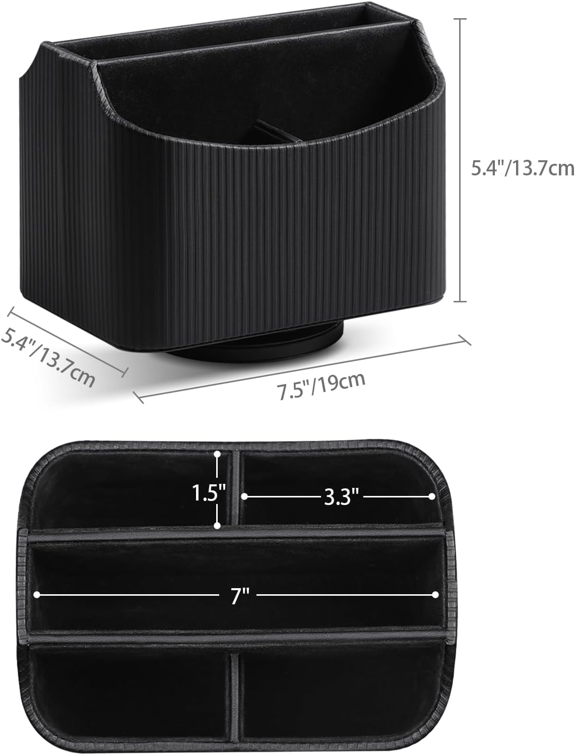 360° Rotating Desk Organizer, Lazy Susan Remote Control Holder, Black