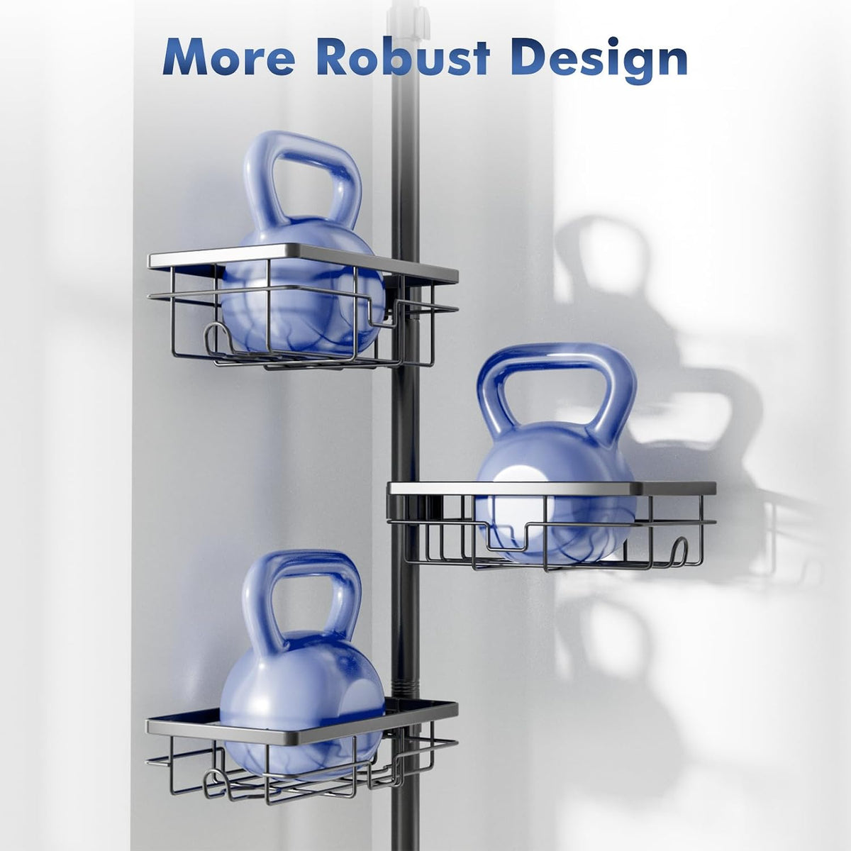 Shower Caddy Organizer Tension Pole, Corner Shower Shelves Bathroom Storage