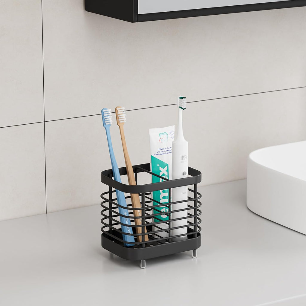 Stainless Steel Electric Toothbrush Holder for Bathroom Wall & Countertop