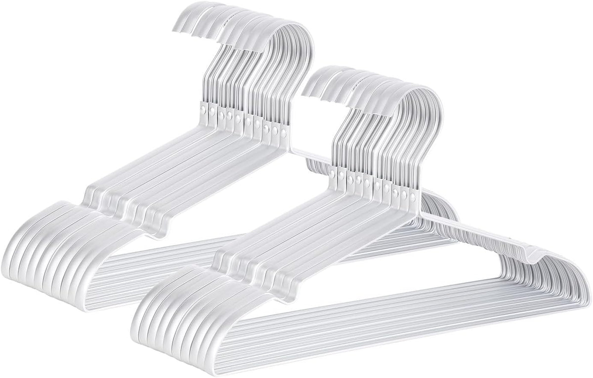 16.3" Premium Aluminum Coat Hangers, Extra Smooth & Durable Metal Shirt Dress Hanger, Light & Sturdy Metal Rack for Jacket Trouser Pant Slack, 20 Pack, Silver