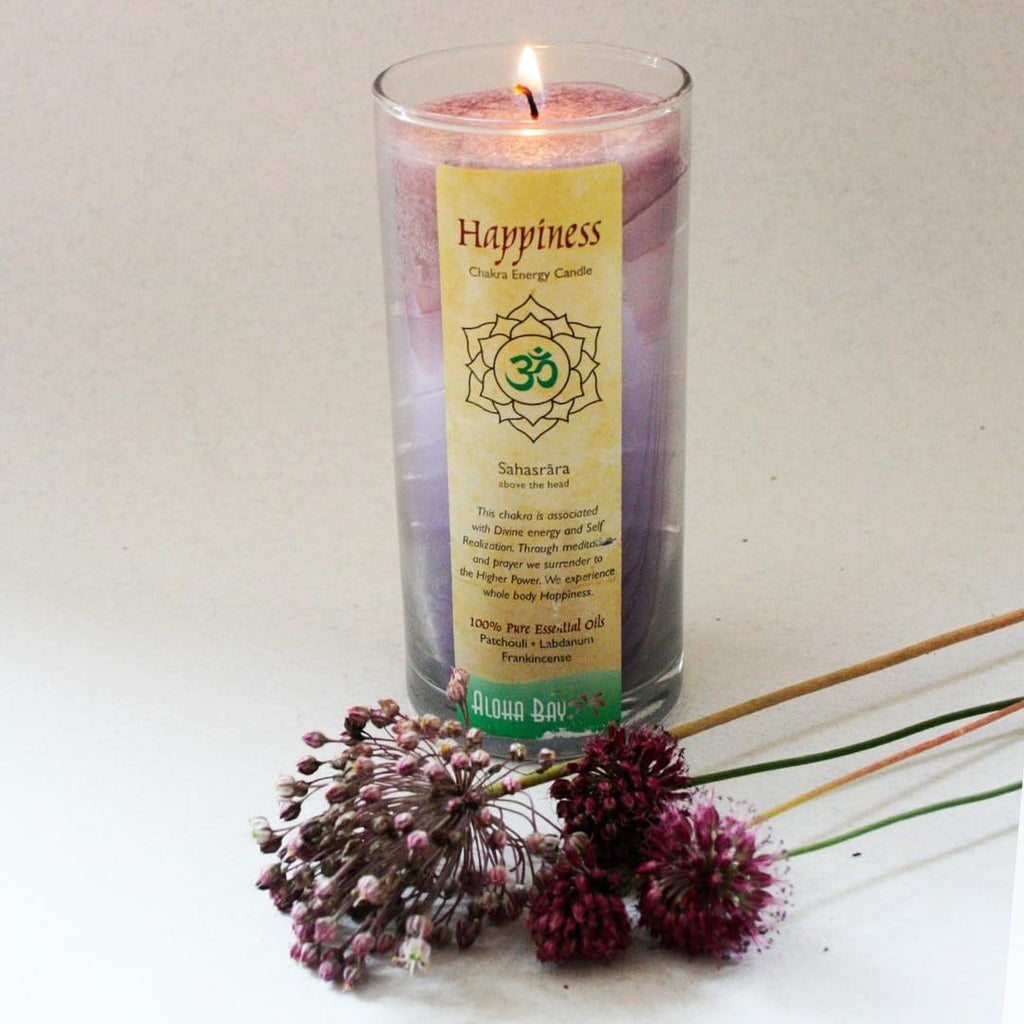 Chakra Jar Candle | Happiness | Patchouli Cedar Lavandin | 11 oz-60 hr