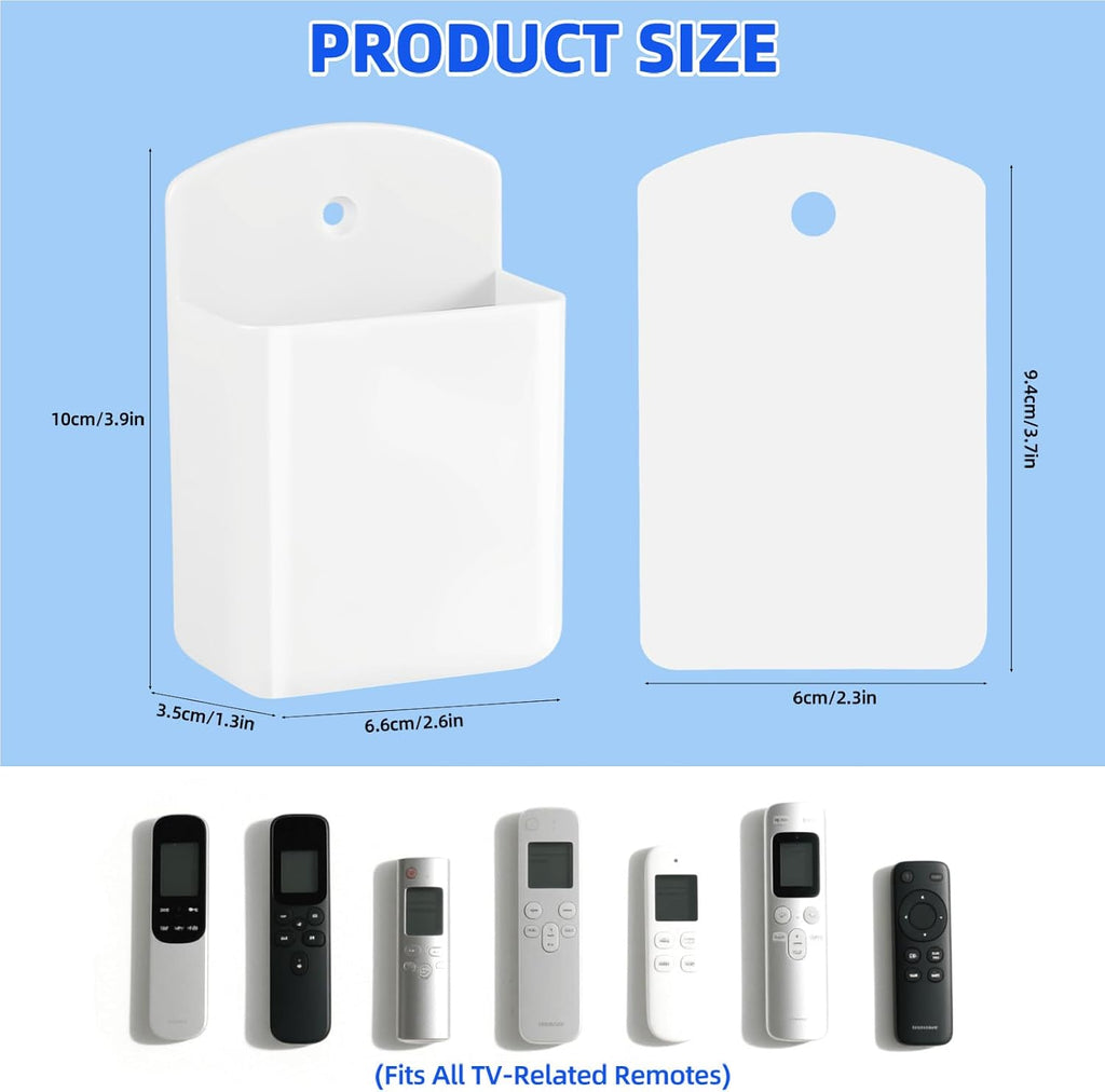 Leinuosen 6 Pcs Remote Control Holder Wall Mount Self Adhesive TV Controller Holder White TV Remote Organizer Wall Pen Organizer for Home Office School Storage Accessories