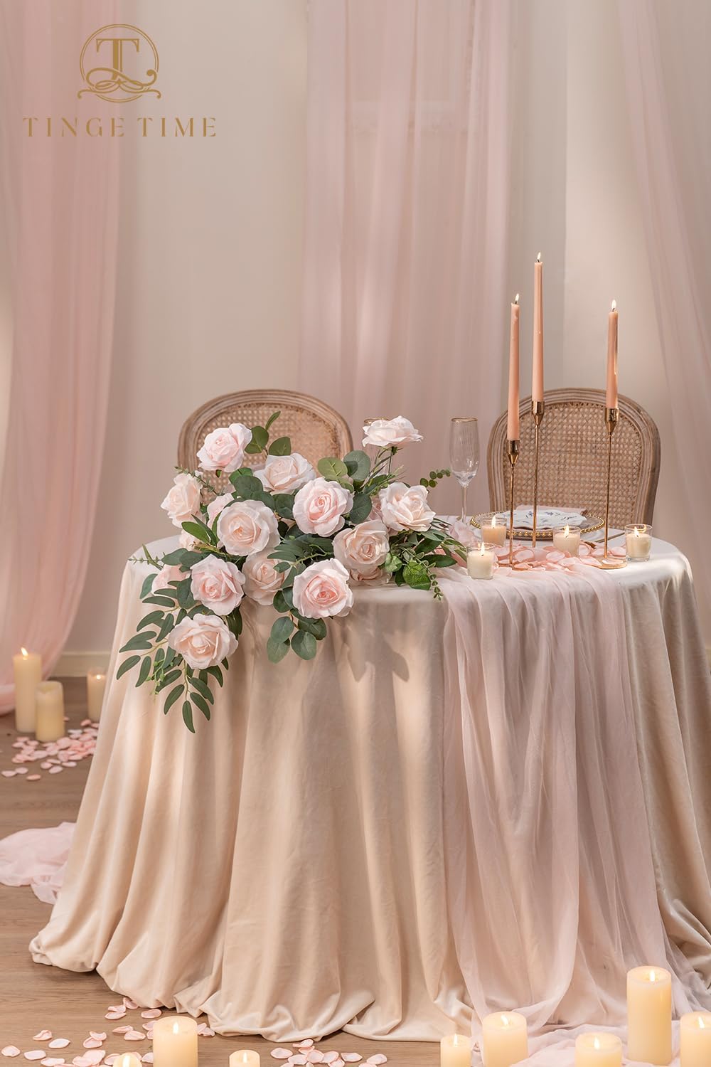 TINGE TIME Pink Artificial Flowers Combo Box Set, 16PCS Fake Rose Silk Flower w/Stem for DIY Wedding Bouquets Centerpieces Baby Shower Party Home Spring Decoration (Light Pink & Deep Pink)