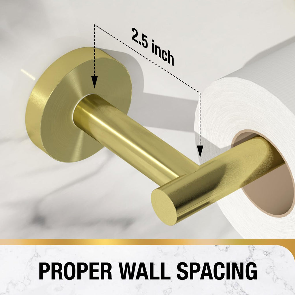 HITSLAM Gold Toilet Paper Holder, Double Post Pivoting, SS304