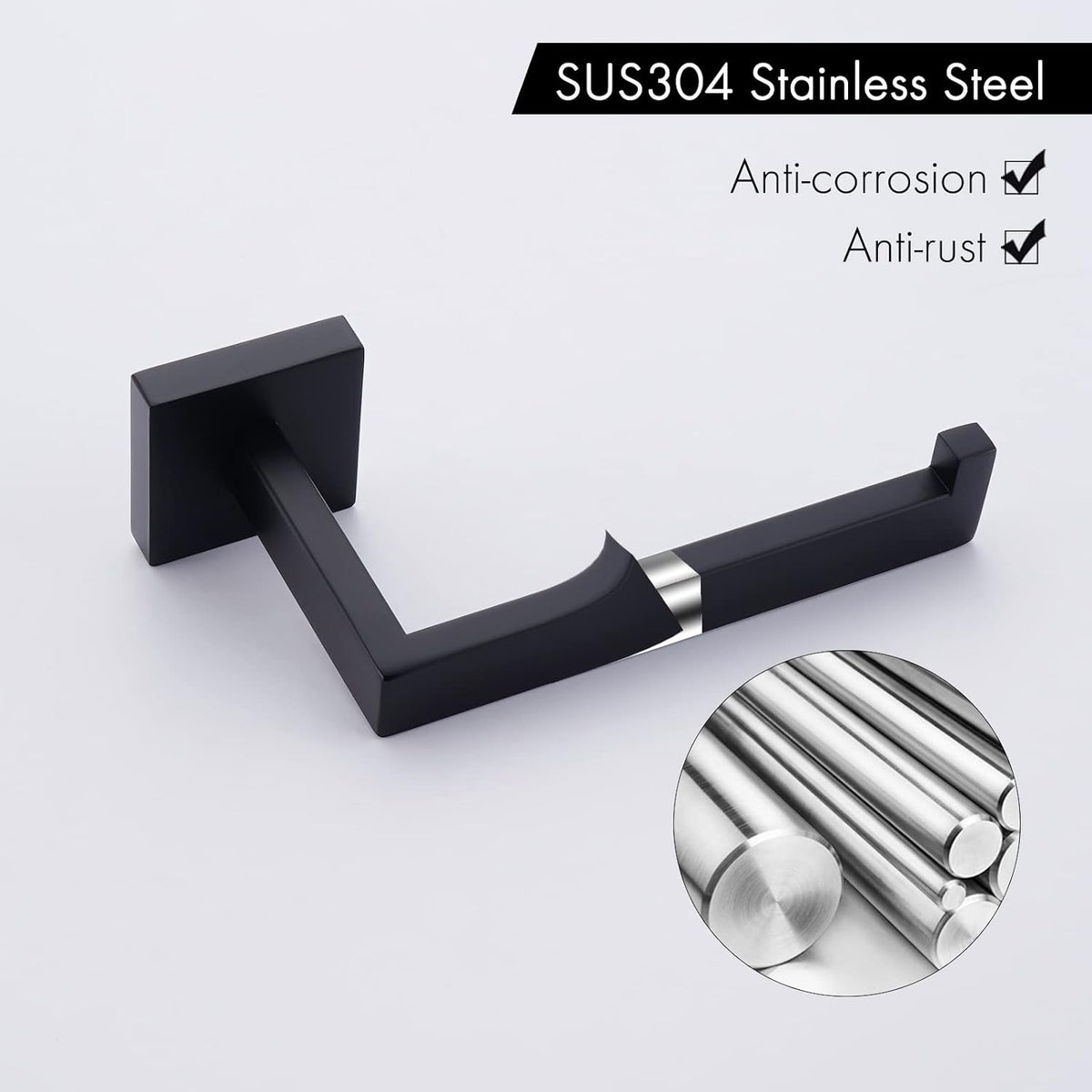 KES Matte Black Toilet Paper Holder Wall Mount Bathroom Toilet Paper Holder