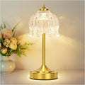 Cordless Table Lamp, Rechargeable Clear Glass Lotus Flower Lamp
