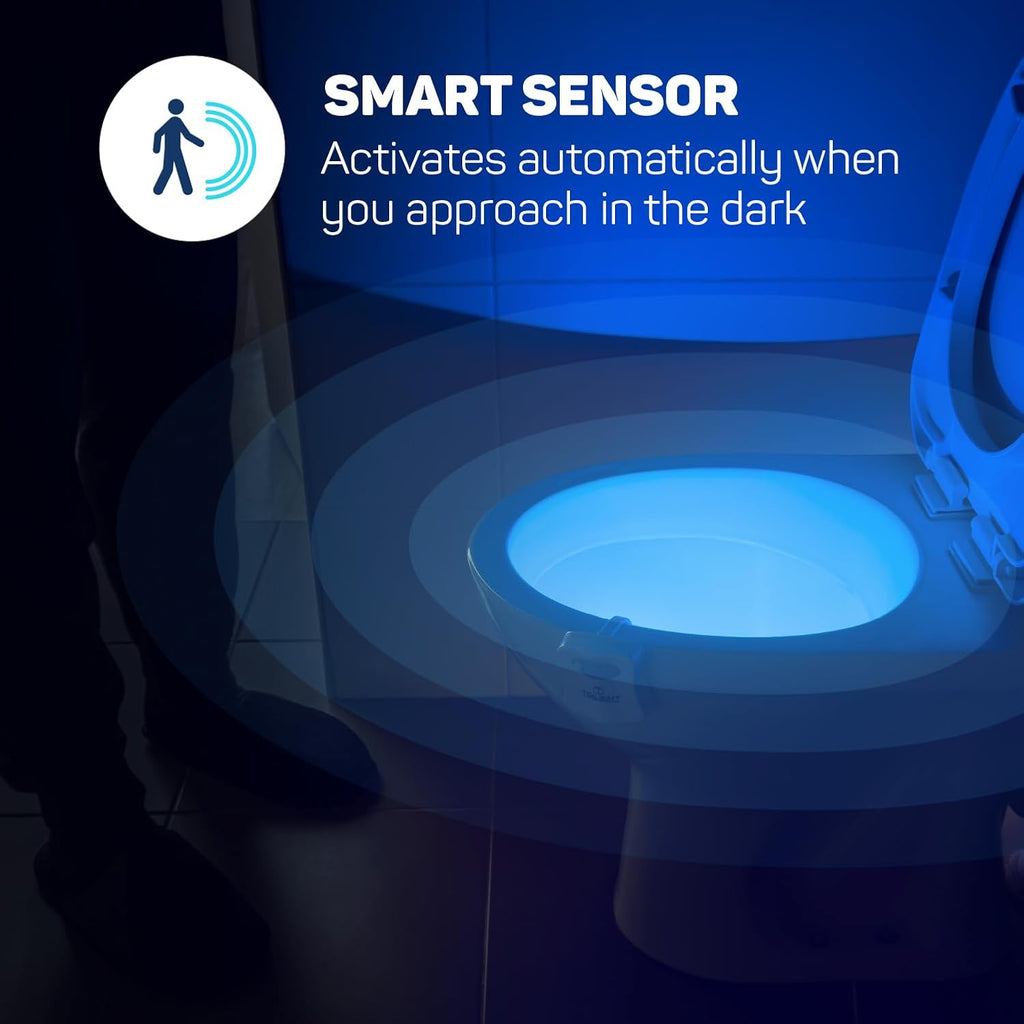 ToiLight The Original Toilet Bowl Night Light. Fun Useful Bathroom Motion Sensor Tech Gadget. Funny Novelty Birthday Gift Idea. Stocking Stuffer for Him, Her, Guys, Men, Mom, Brother