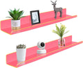 ROYALITA 2-Pack Acrylic Shelves Wall Mounted, 24 Inch Floating Shelves