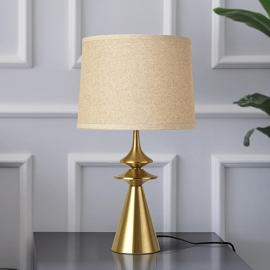 Ziqqeelam 24" Gold Modern Table Lamp, Contemporary Table Lamps Single for Living Room,Tall Modern Buffet Table Lamp Single for Bedroom, Nightstand, Bedside, End Table, Entry Way