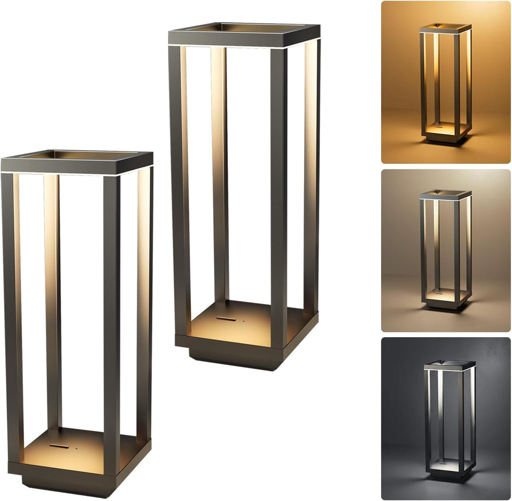 Dawnrise 2PK Rechargeable Cordless Table Lamp with 3 Color Dimmable