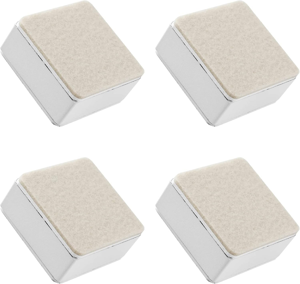 1.2 Inch Height 4Pack White Self-Adhesive Square Bed Risers