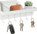 Magnetic Key Holder Wall Mount, Small Key Rack with Tray, White