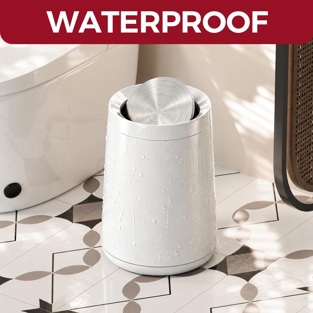 10L/2.6Gal Bathroom Trash Can,Swing Lid Trash Can