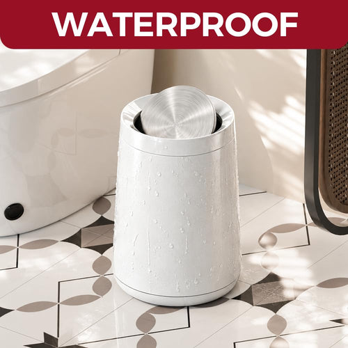 10L/2.6Gal Bathroom Trash Can,Swing Lid Trash Can