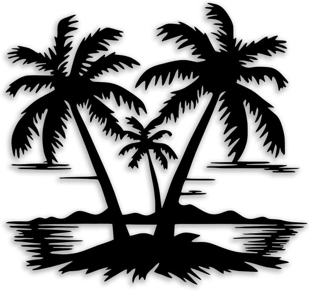 OPTYBVFD Tropical Palm Tree Metal Wall Decor - Room Decor Wall Art Home Decor for Living Room, Bedroom, Dining Room, Office, Coastal, Beach (Black)