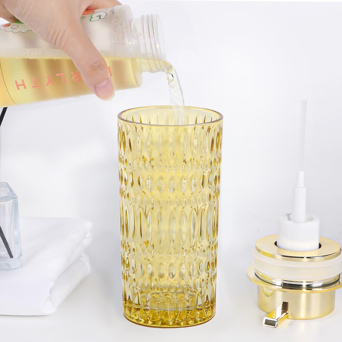 Amber Glass Foaming Soap Dispenser