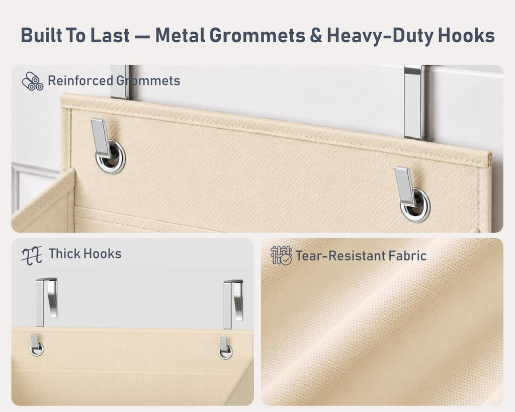 DIMJ Over the Door Organizer, 6-Shelf Hanging Organizer, Beige, 1 Pack