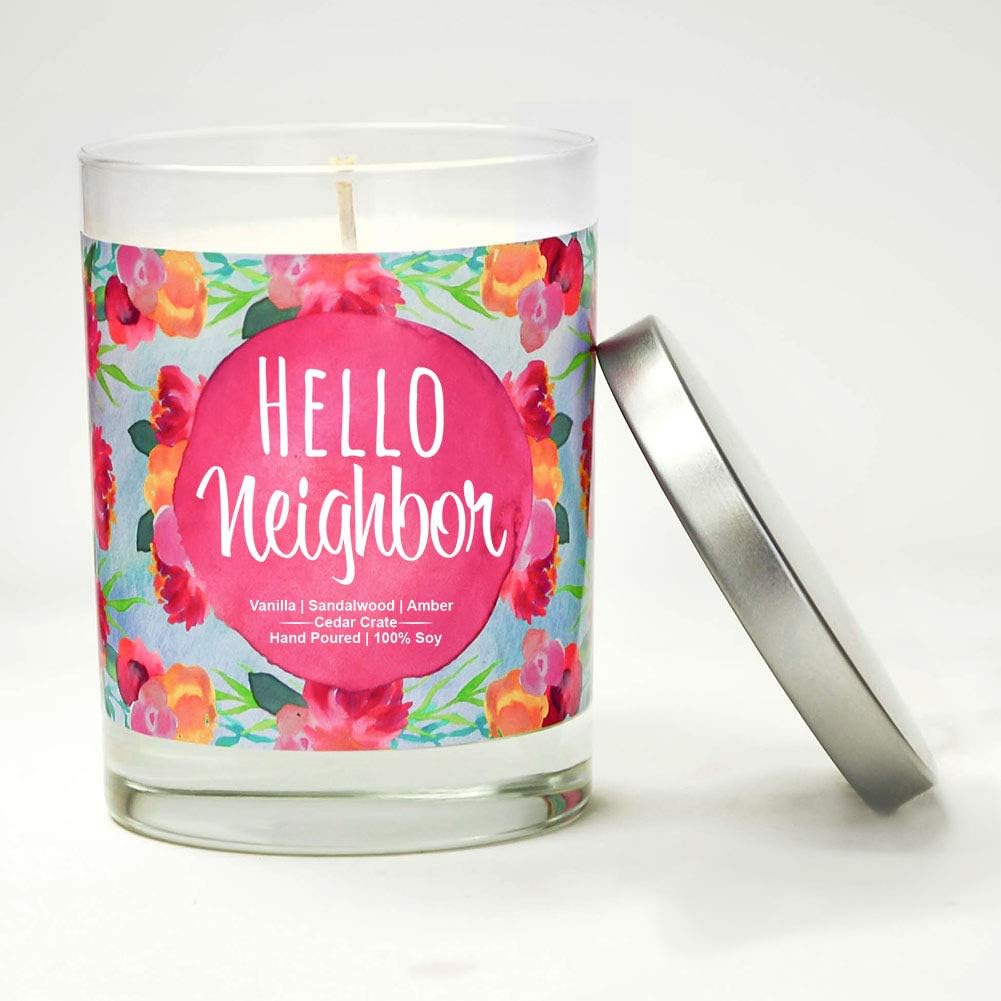 Hello Neighbor - Housewarming Gifts New Home - House Warming Candle for Women, Men, Couples, Apartment, Decor Ideas, Welcome, Hostess, Handmade in USA