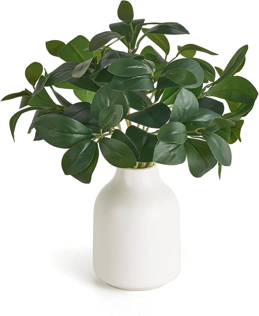 Dahey Fake Plants in Small White Vase for Table Decor Faux Plant Indoor