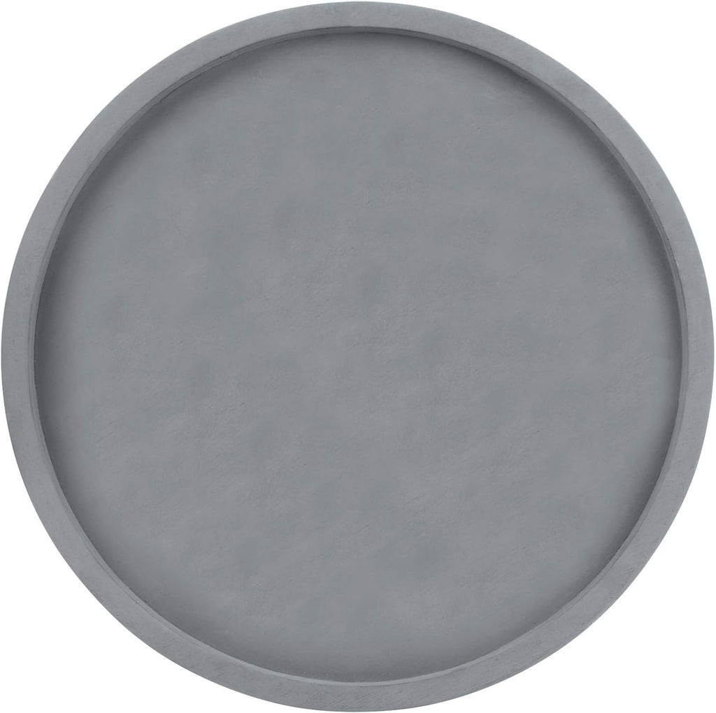 MyGift 16 Inch Round Gray Concrete Decorative Tray for Bathroom Vanity Counter, Living Room Coffee Table or Ottoman, Kitchen Countertop Decor, Candle Holder