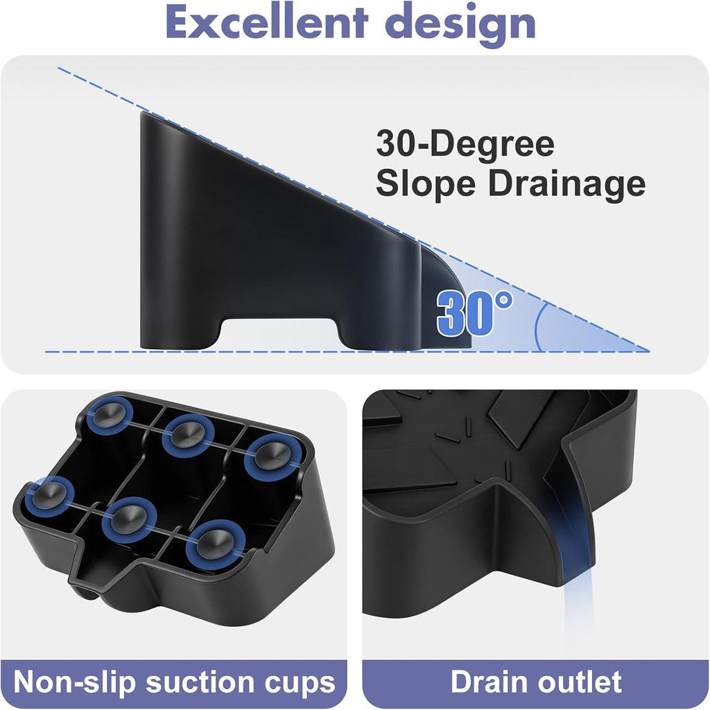 Silicone Sponge Holder for Kitchen Sink, Fast Water Drying Soap Dish