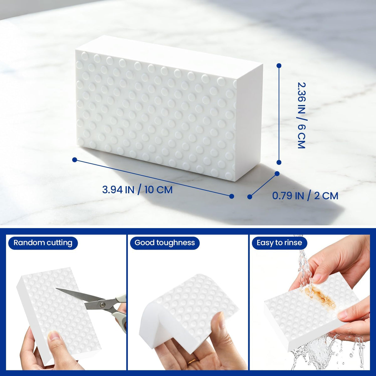 12 Pack Magic Cleaning Sponge Erasers, 5X Density Shower and Tub Scrubber
