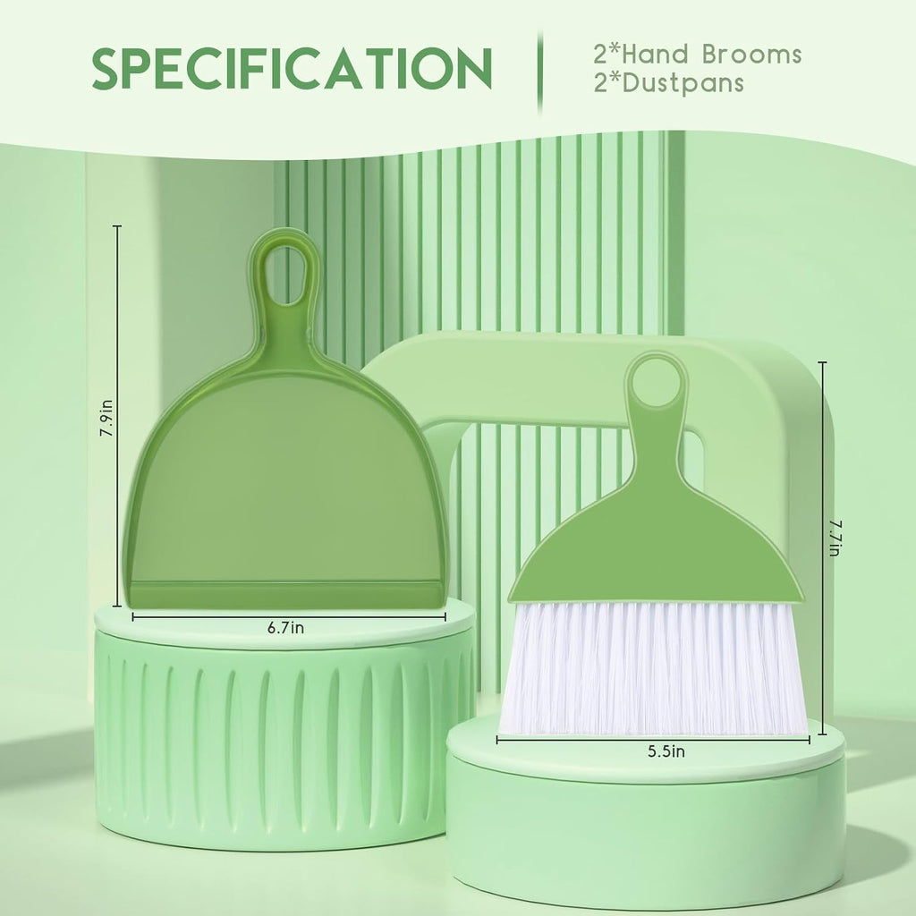 THINKLEARN 2PCS Small Dust Pan and Brush Set