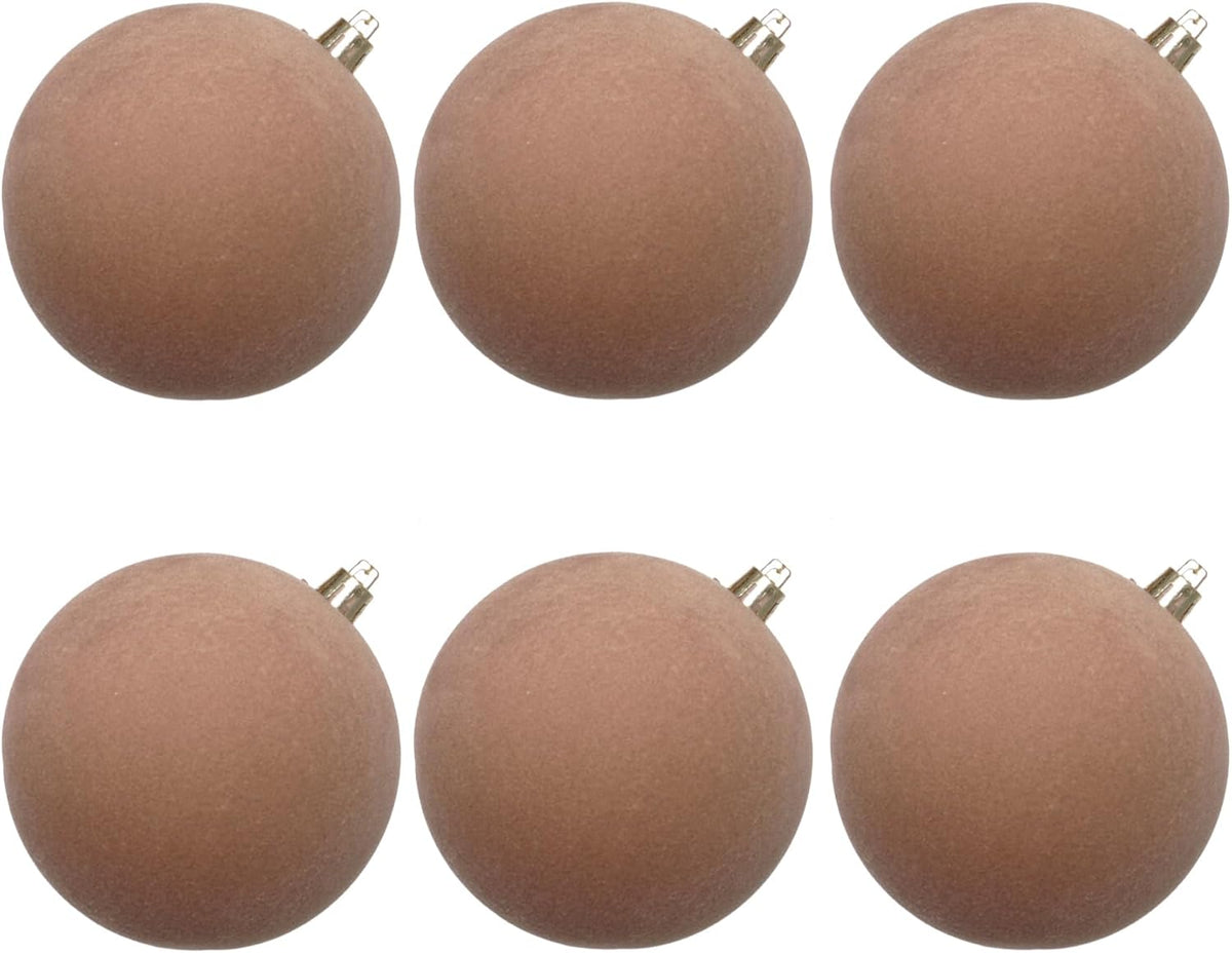 4IN Velvet Ornaments for Christmas Tree,6PCS Large Christmas Ornament Set