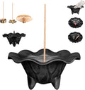 AIMITOFO Cast Iron Incense Burner - 4 in 1 Incense Burner Holder Set - Lotus Leaf Shape Ash Catcher with Lid for Ritual Purpose, Decor, Etc...