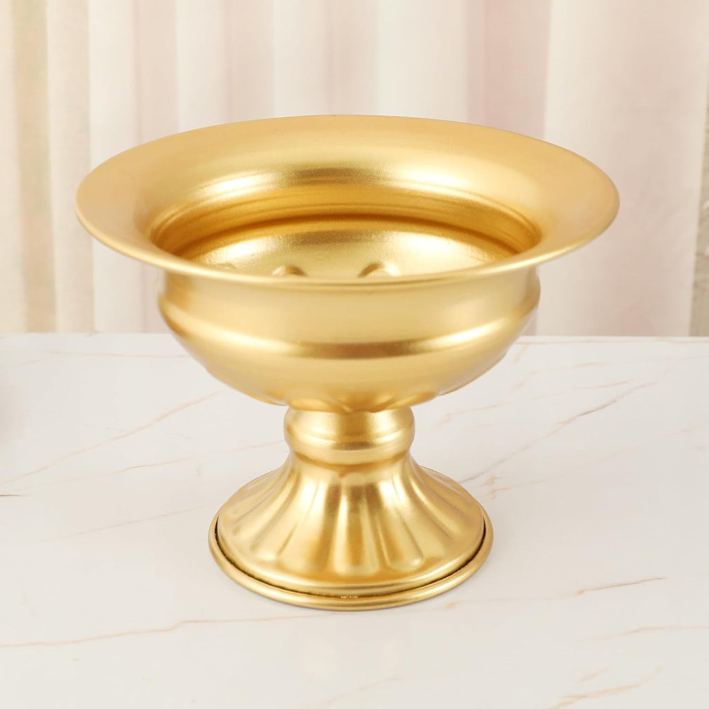 8Pcs Gold Compote Vases for Centerpieces, 4.7in Small Flower Vases