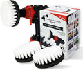 Premium Drill Brush Professional – Extra-Soft 5 in White Set of 3 | Scratch-Free Cleaning Brush for Carpet, Upholstery, Leather Seats, Glass, Furniture and Car Interior