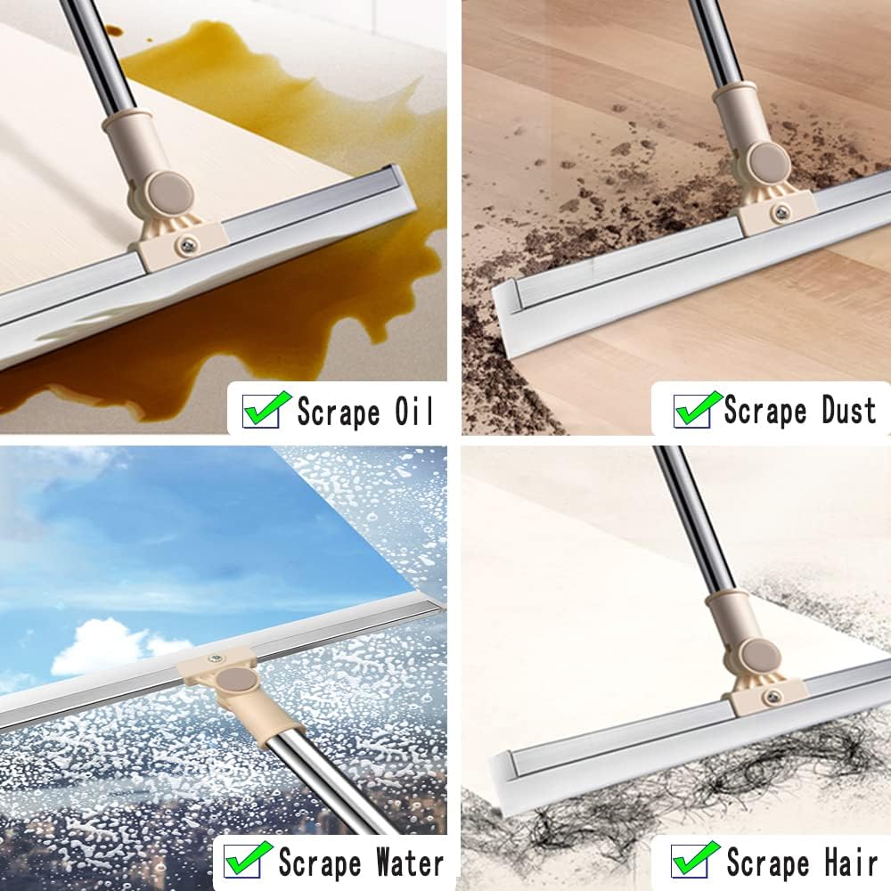 65" Adjustable Floor Squeegee Broom,Heavy-Duty,Wet/Dry for All Floors