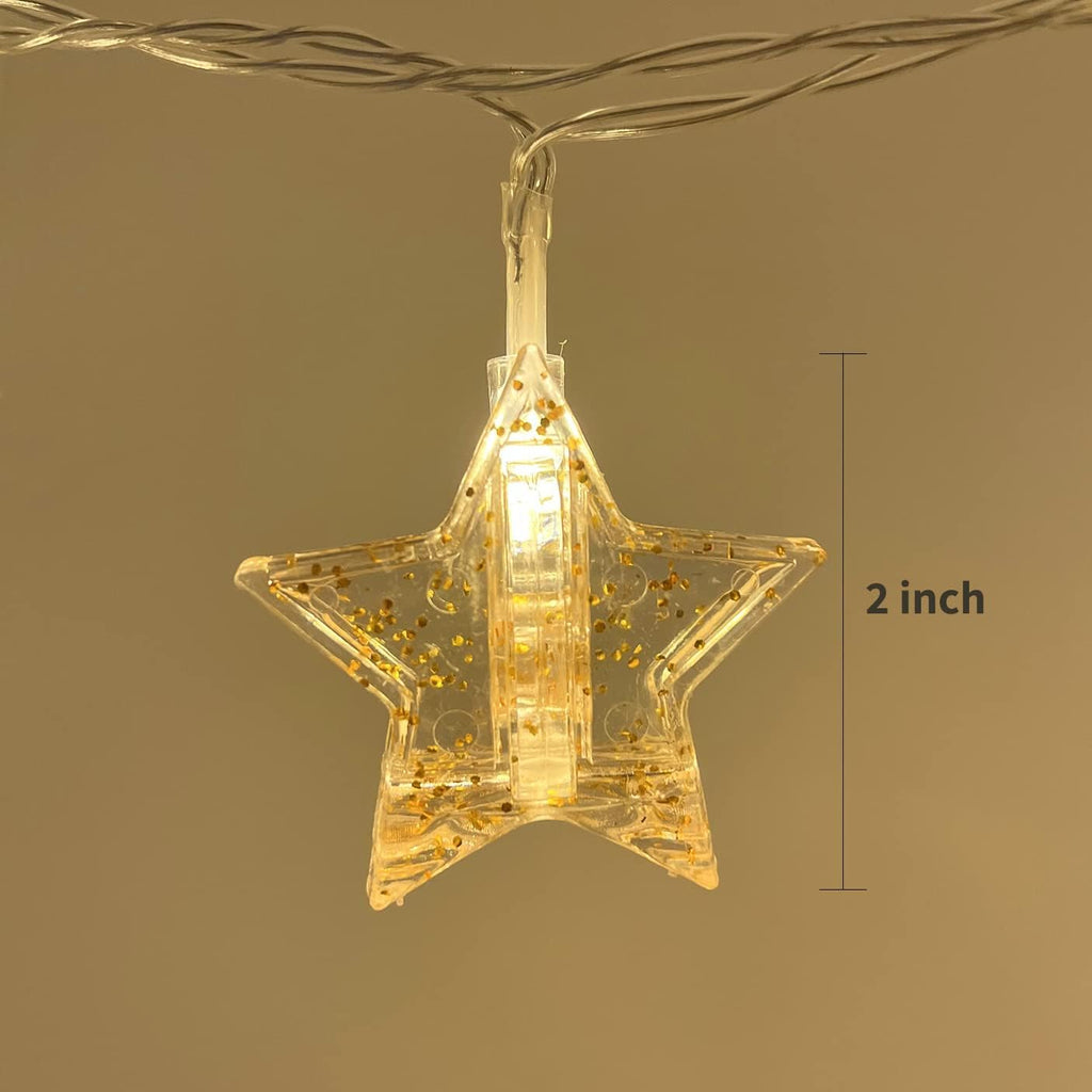 YOLIGHT Stars Photo Clips String Light, 10ft LED Photo Wall Decor Lights with 20 Clips, Battery Operated Star Fairy Lights for Dorm Room Christmas Party Wedding Valentines Day Decoration