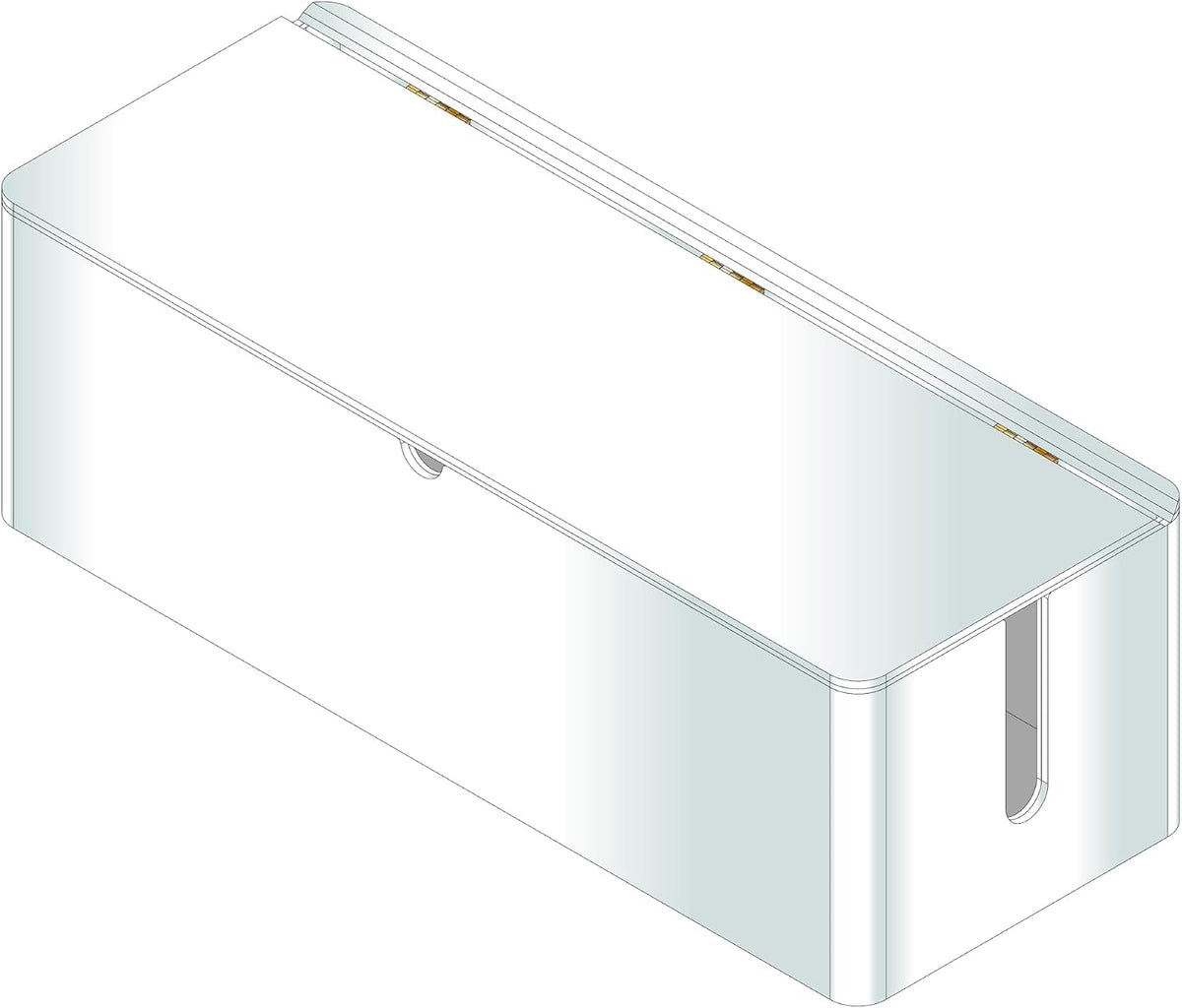 russell+hazel Acrylic Cable Management Box with Hinged Lid, Clear