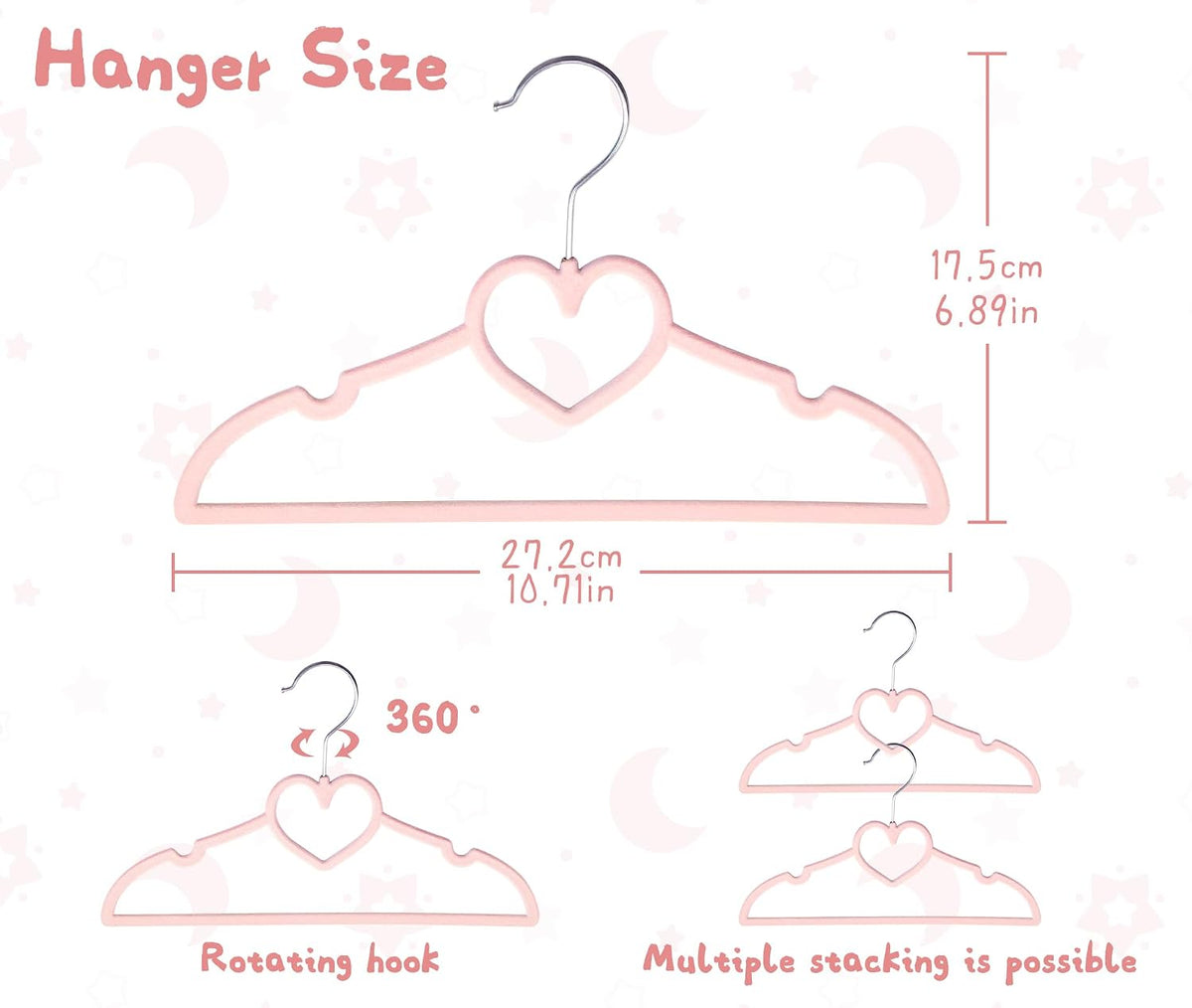 Baby Velvet Hangers, 30 Pack, Non-Slip Pink Kids Clothes Hangers, 11 Inch