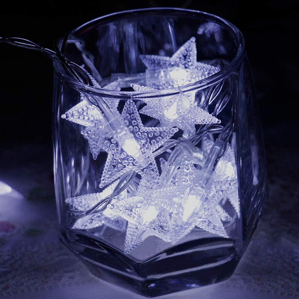 Twinkle Star 100 LED Star String Lights Plug in 33FT, White