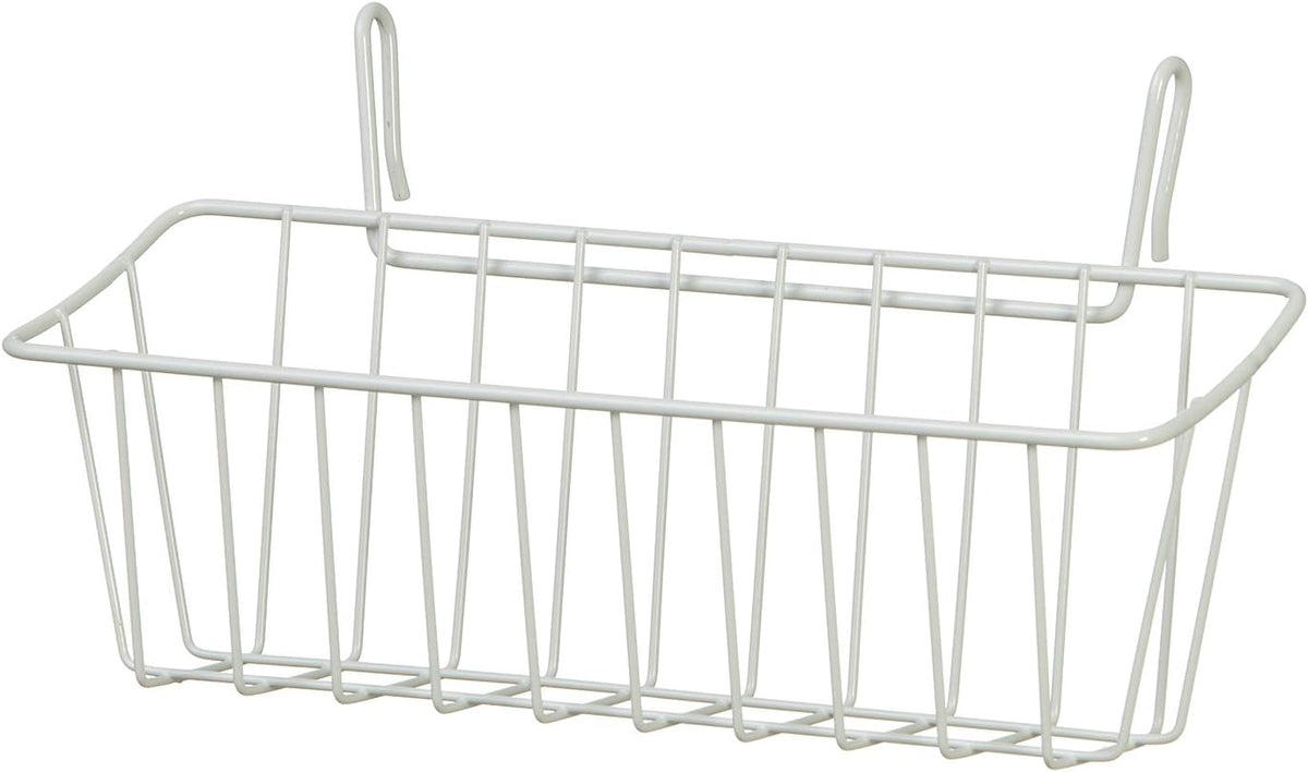 ClosetMaid Wire Hanging Shelf Basket for Storage, Organization in Closet or Pantry, No Assembly or Installation, Durable, 10.68" D x 18.39" W x 7.99" H, White & 3937 Packet Pal, White