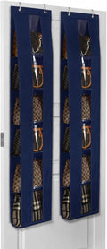 Lirex Over the Door Organizer, 2 Pack Handbag Storage with 6-Tier Space-Saving for Door or Closet, Handbag Hanger, Navy Blue