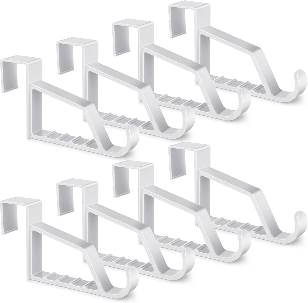 Maitys Space Saving Plastic Over Door Hooks Door Hanger Hooks Multi Hanging Storage Organizers Door Hangers Door Towel Hooks for Coats, Towels, Bags, Hats, Scarves Home Accessories(White, 8 Pieces)