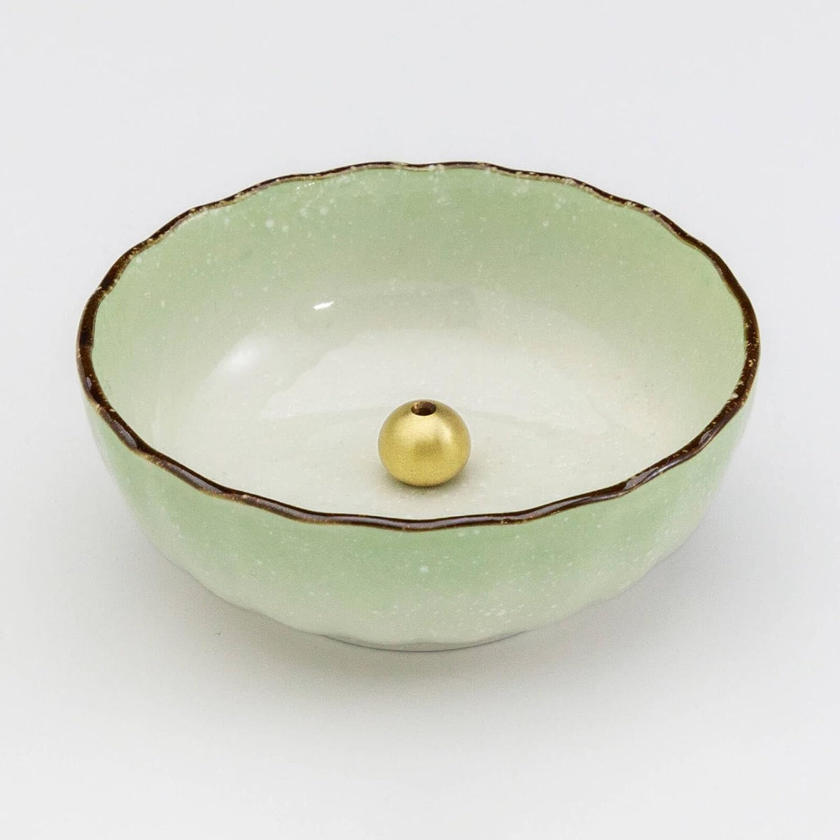 Asayu Japan Lotus Incense Holder for Sticks, Light Green Ceramic, 4.1in