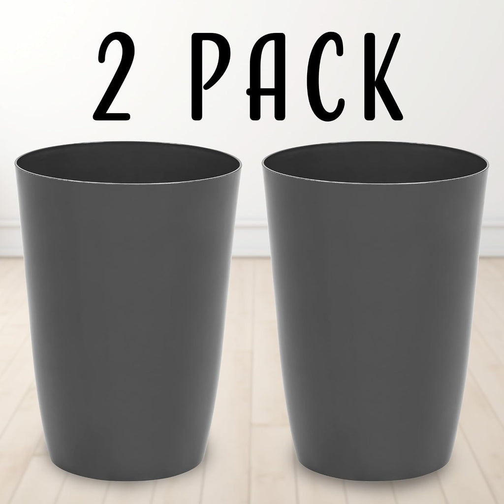 Mini Waste Basket, Durable Small Plastic Garbage Trash Can Bin (2 Pack)