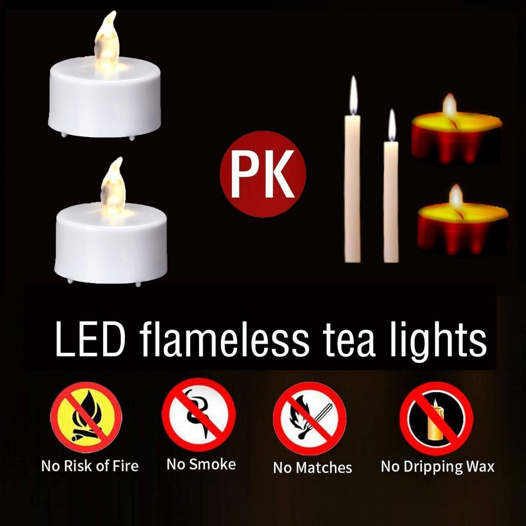 Tea Lights Flameless Battery Operated Candles. Warm White 24Pack