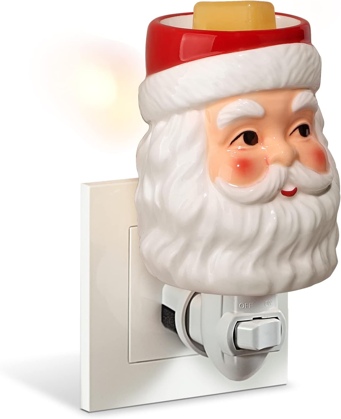 STAR MOON Christmas Wax Melt Warmer, Santa Claus Plug in Wax Warmer, Scentsy Warmer for Fragrance Oil, Night Light Wax Burner Decoration with Two Bulbs