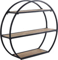 3 Tier Industrial Style Foldable Semi-Circle Shaped Wall Shelves
