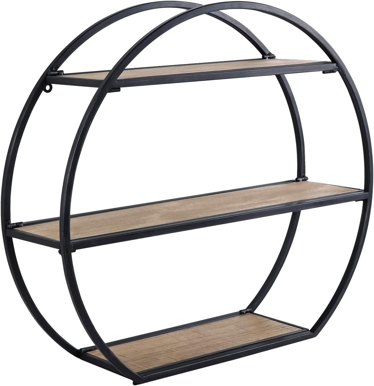 3 Tier Industrial Style Foldable Semi-Circle Shaped Wall Shelves