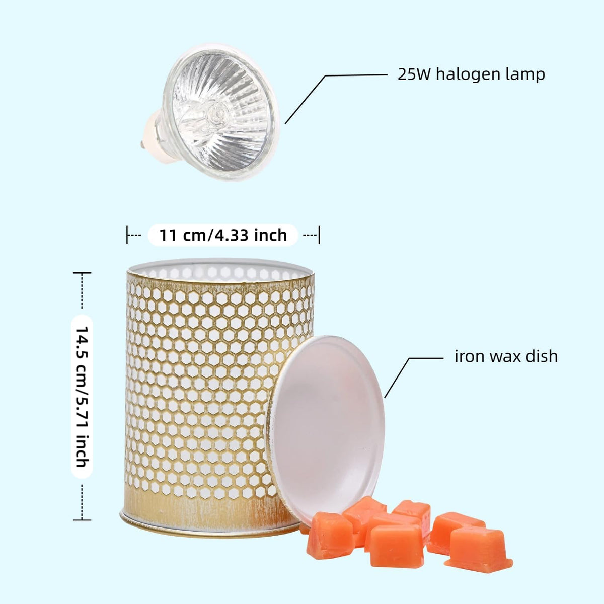 ASAWASA Metal Wax Melt Warmer Wax Warmer （Honeycomb）