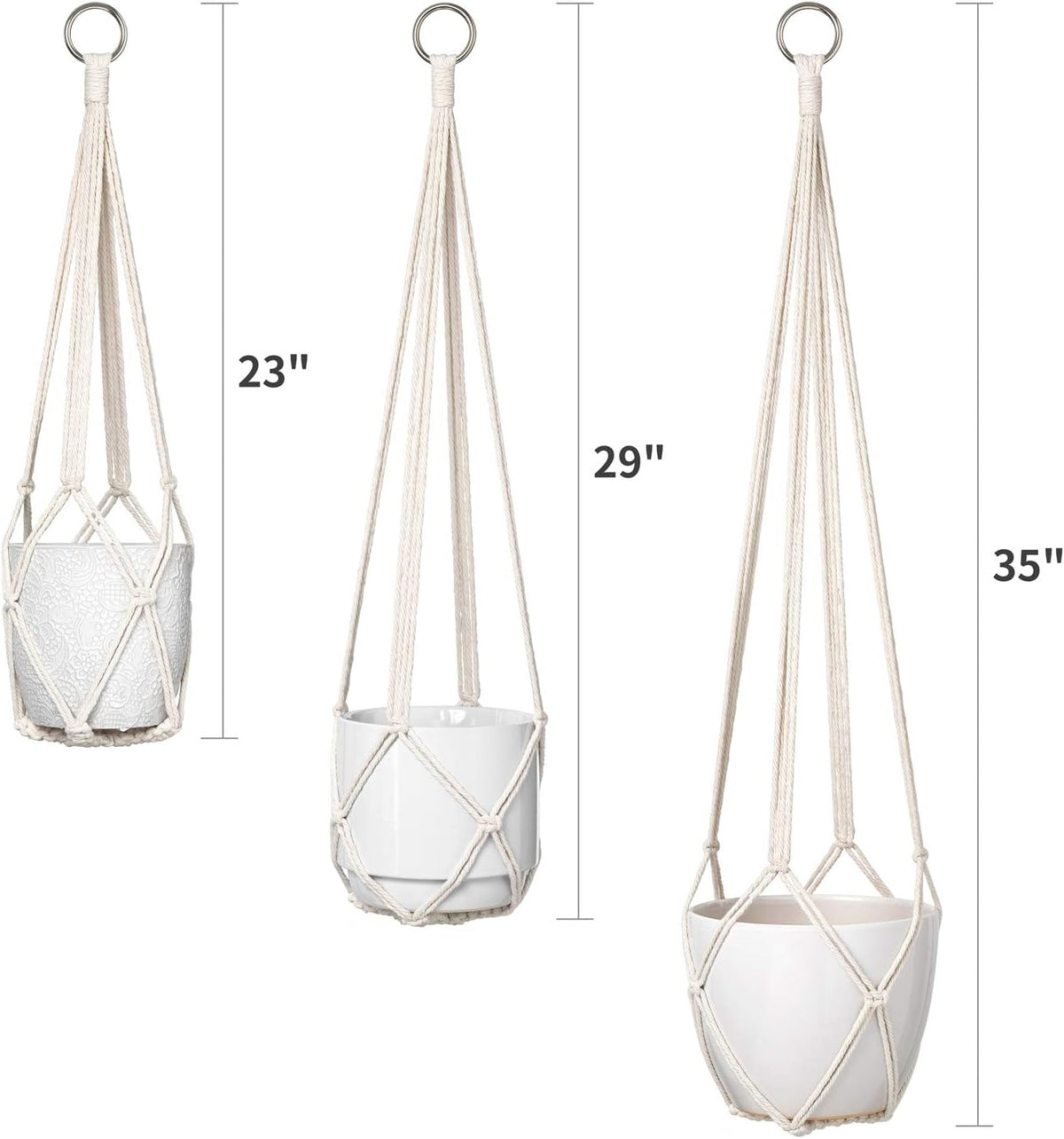 Dahey Macrame Plant Hanger Set of 3 with Hooks Indoor Hanging Planter Basket 35"/29"/23" and Set of 2 Macrame Plant Hanger Indoor Hanging Planter Basket