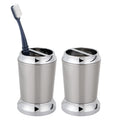 iDesign Stainless Steel Bathroom Toothbrush Holder, Pack of 2