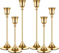 Candle Holder Gold Candlestick Holder Metal Taper Candle Holder Brass Gold Vintage Candle Stick Holders Set of 6 Table Centerpiece Decor for Dinning Party Wedding