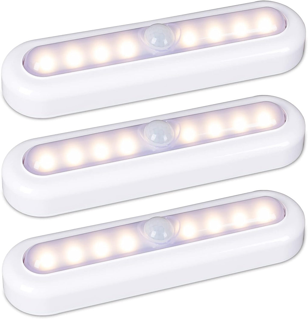 STAR-SPANGLED 7” Motion Sensor Lights Indoor AAA Battery, 3 Pack Warm White